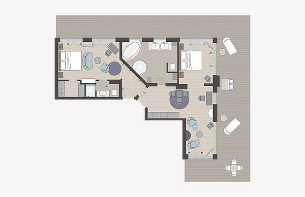 Faehrhaus Suite Wattenmeerseite mit Dachterrasse EFH x2