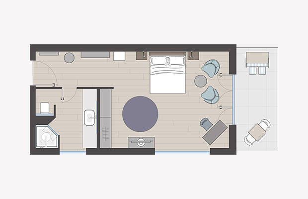 Wattenmeerseite Eckzimmer mit Terrasse SRETS x2