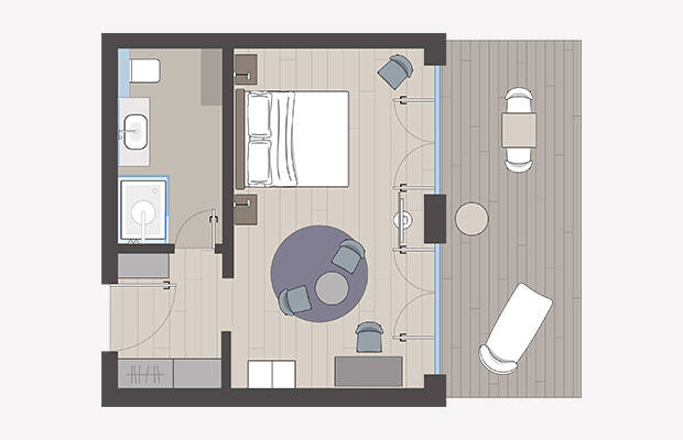 Doppelzimmer mit Dachterrasse ERB x2